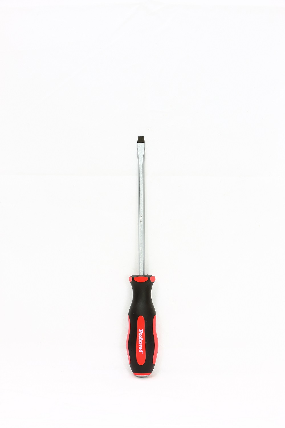 PROFERRED GO-THRU SCREWDRIVER SLOTTED 1/4''X6'' RED HANDLE